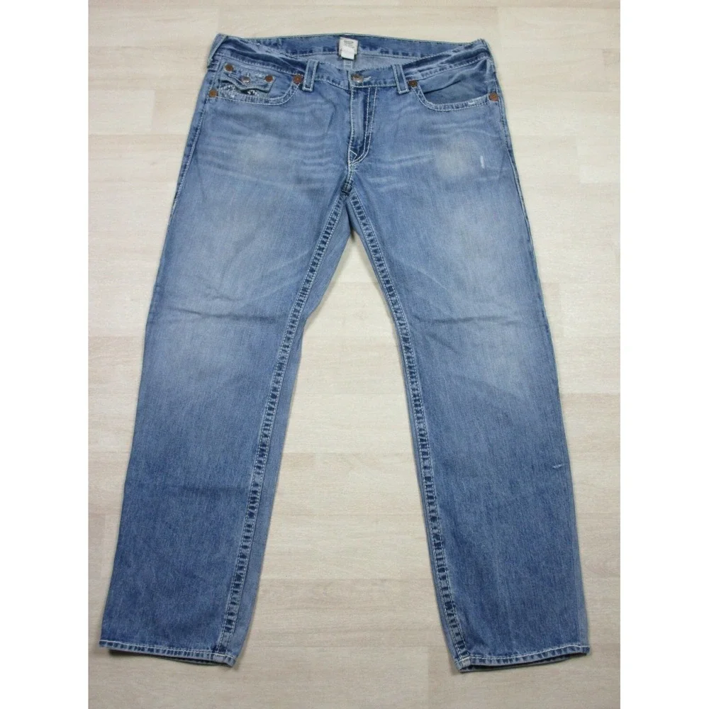 True Religion Men's Designer Jeans‎ - Ricky Big T USA Straight 42x33 Flap